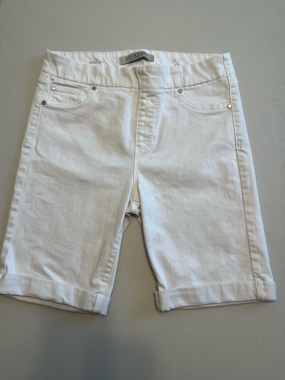 Liverpool Women’s White Jean Bermuda Shorts